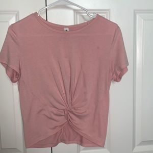 Light pink work out twist top